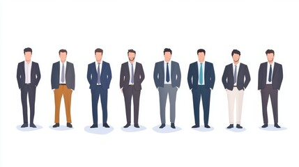 many  bussines men standing illustration
