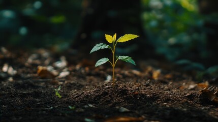 A Tiny Sprout Emerging from the Soil