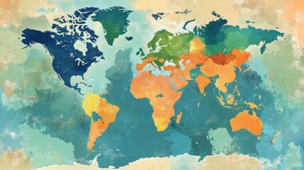 Naklejka premium wold map illustration 
