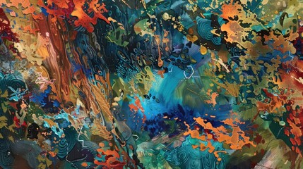Naklejka premium Abstract Art with Vibrant Colors