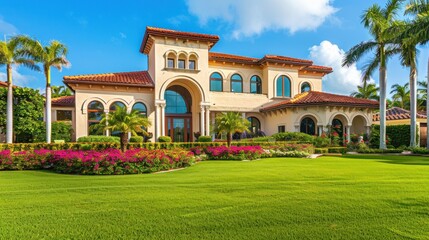 Luxury Villa with Palm Trees