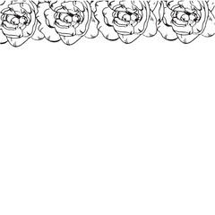  Graphic flowers. Hand draws graphic illustrations on a white background. Graphic flowers for design