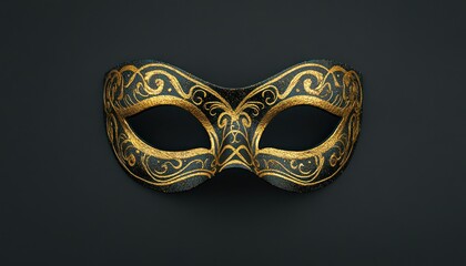 Black and Gold Ornate Venetian Carnival Mask