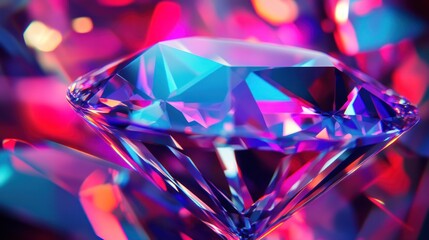 Brilliant Diamond in Neon Glow