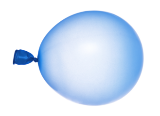 Blue balloon isolated on white background