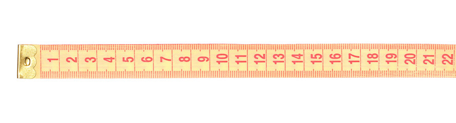 Metric measuring tape isolated on white background