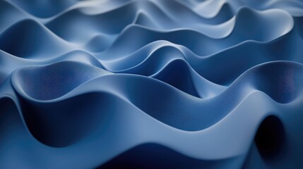 Obraz premium Abstract Blue Fabric Waves Artistic Smooth Texture, Modern Minimalist Photography