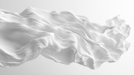 Obraz premium Flowing white fabric in motion Generative AI