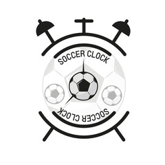 Soccer clock logo , Football time logo , football logo