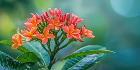 Asoka Flower A symbol of peace and comfort the Ixora paludosa is commonly known as the Flame of the Wood or Forest Fire flower renowned for its ability to alleviate sadness Displaying vibra