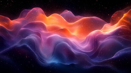 Abstract waves of color in outer space Generative AI