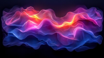 Abstract Flow of Neon Lights Generative AI