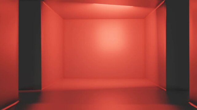 Liminal space industrial empty room 3d render illustration