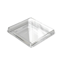 Clear plastic square container with lid, ideal for food storage and meal prep. Versatile and durable, perfect for kitchen or restaurant use.