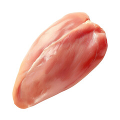 Fresh raw chicken breast isolated on white background. High-quality, uncooked poultry ready for...