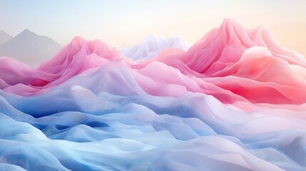 Pastel Dreamland Abstract Mountains
