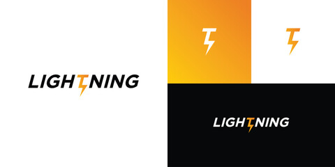 Lightning logo inside the tagline (company name)