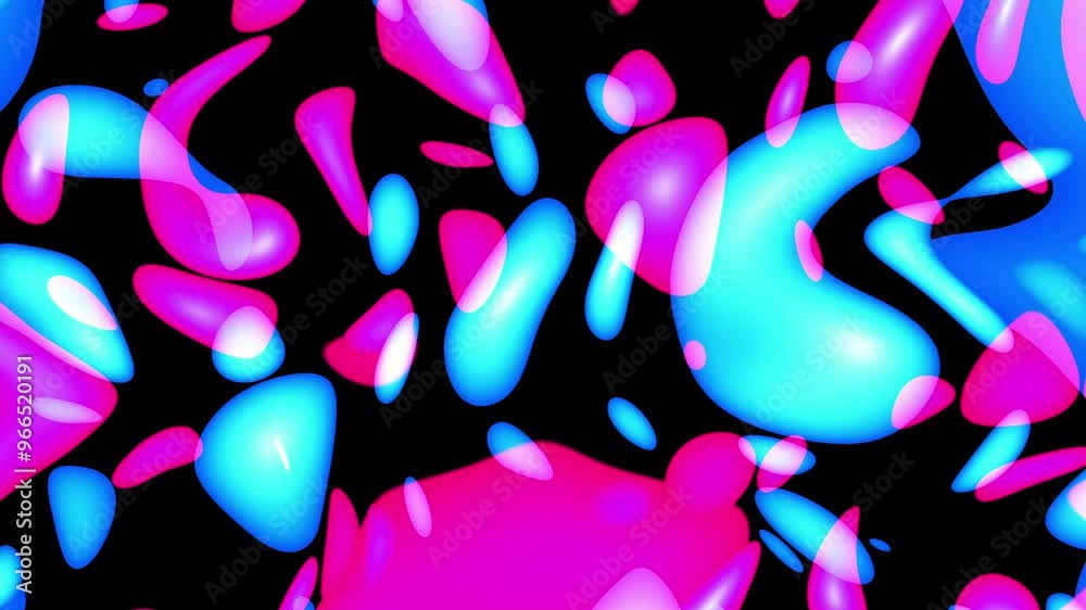 Poster floating abstract lava bubbles on a dark black background. looping 4k