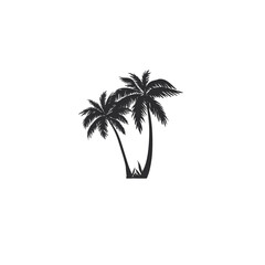 Palm tree icon logo flat vector design