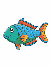 parrotfish, vector illustration cartoon