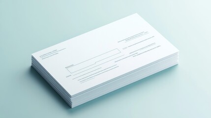 Stack of Blank White Envelopes with Blue Lines