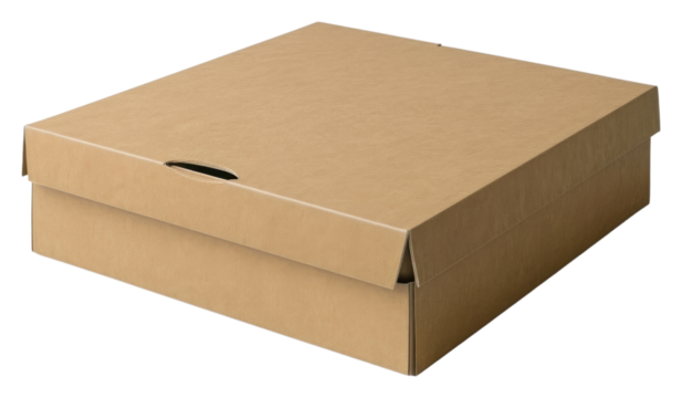 PNG  Food delivery box packaging mockup cardboard carton white background.