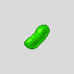 Green cucumber, pixel art vegetable