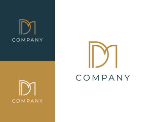 Initial letter DM MD logo design vector illustration