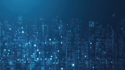 Background Abstract for Blue colored Tech Finance Fintech Pixel Pattern. Abstract Business Tech Science Vector Backdrop