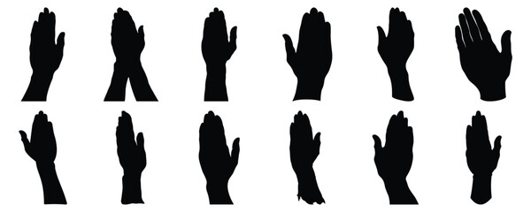 Hand silhouette set vector design big pack of hand illustration and icon