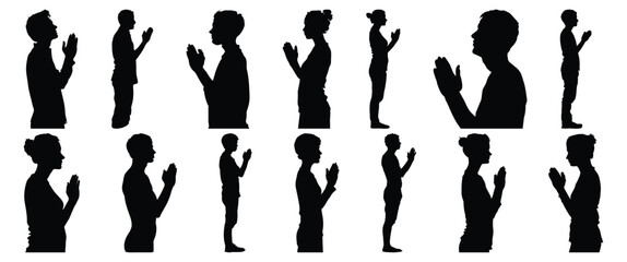 Religion silhouette set vector design big pack of prayer illustration and icon