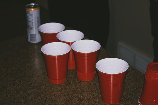 Red Solo Cups on Table at Party Setup
