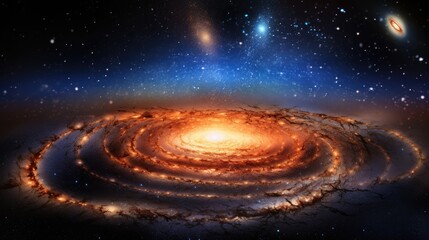 A breathtaking view of a swirling galaxy, its spiral arms ablaze with the light of countless stars.