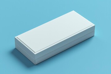 Fototapeta premium White rectangular box with a light blue background.