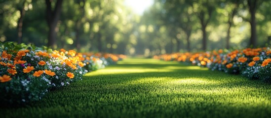Sunlit Path Through a Lush Forest