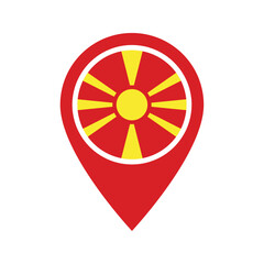 North Macedonia flag location icon