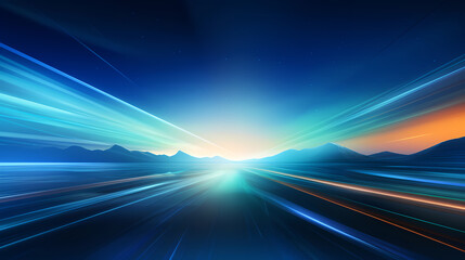 Abstract blue and orange waves