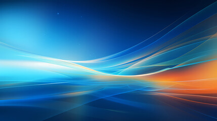 Fototapeta premium Abstract blue and orange waves