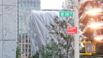 New York City Hudson Yards architecture in Chelsea, Manhattan Midtown building, NYC, USA. 34 street...