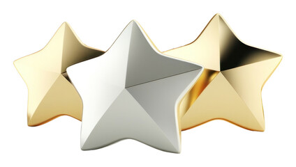 Obraz premium PNG Five stars origami yellow gold.