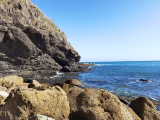 rocky coast of the sea