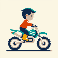 Baby boy riding motocross motorcycle