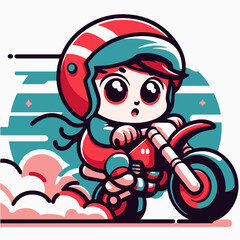 Baby boy riding motocross motorcycle