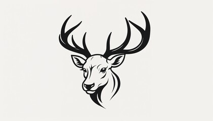 deer head icon. deer head silhouette. deer head vector. head silhouette. silhouette of a deer. black and white deer