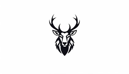 deer head icon. deer head silhouette. deer head vector. head silhouette. silhouette of a deer. black and white deer