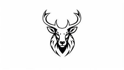 deer head icon. deer head silhouette. deer head vector. head silhouette. silhouette of a deer. black and white deer