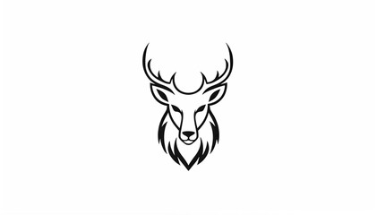 deer head icon. deer head silhouette. deer head vector. head silhouette. silhouette of a deer. black and white deer