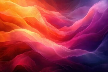 Obraz premium abstract digital artwork featuring vibrant spectrum of colors flowing curves and geometric shapes create a dynamic composition energetic gradients evoke a sense of motion and positivity