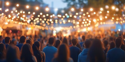 Out-of-focus shot of a crowd at an event, great for background use.