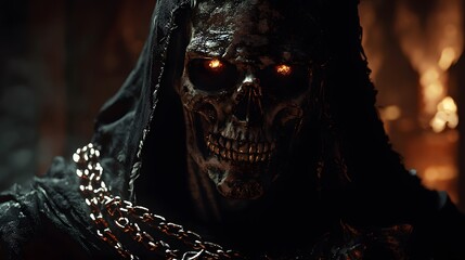 Grim Reaper with Glowing Eyes.